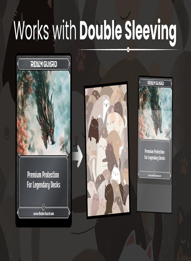 Realm Guard Graphene -100ct Textured Matte TCG/MTG Card Art Sleeves (Pastel Cats) - Image 4